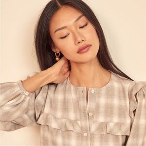 Reformation Aya Plaid Flannel Blouse